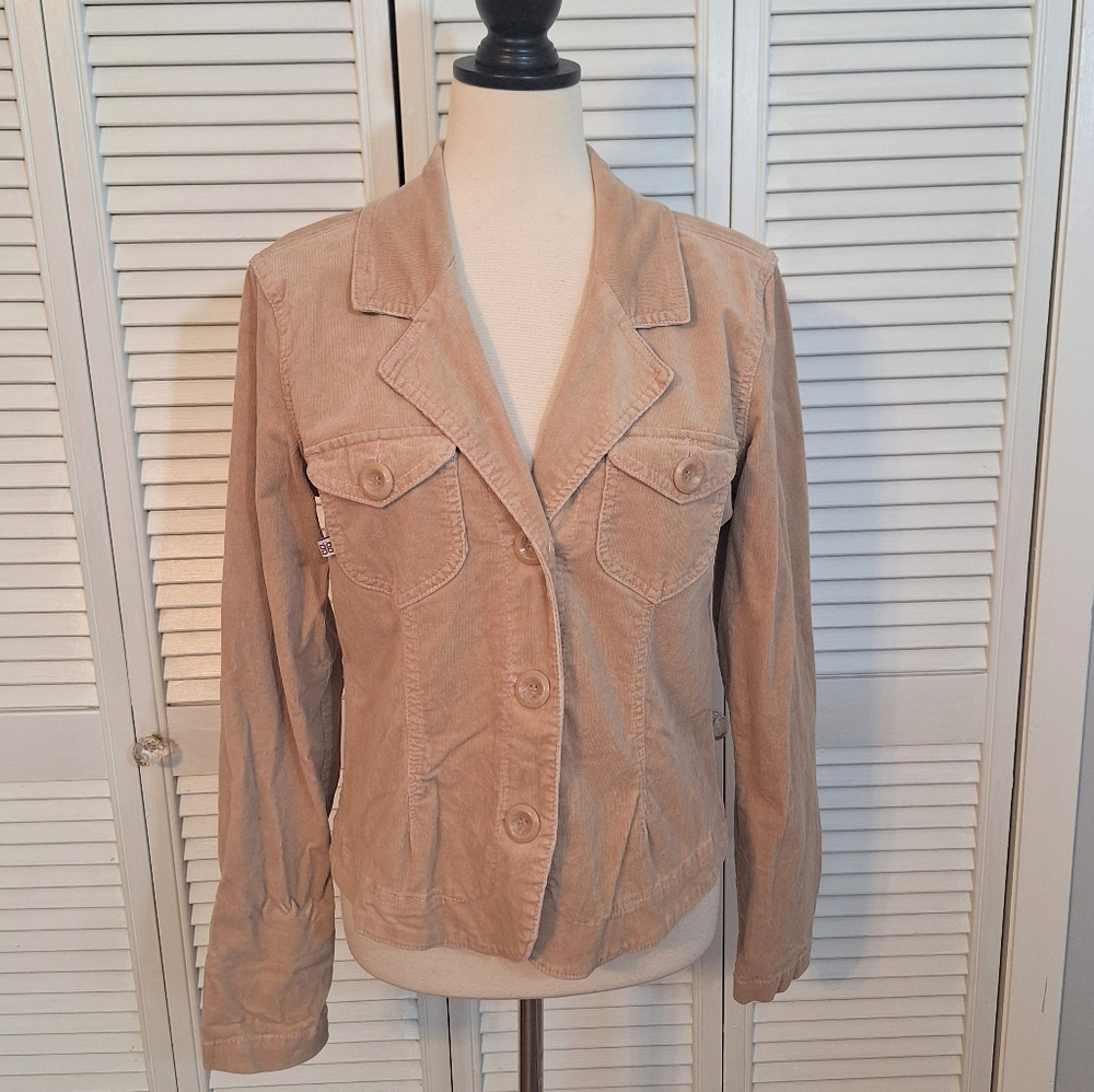 Plugg Khaki Corduroy Jacket Sz LG *V